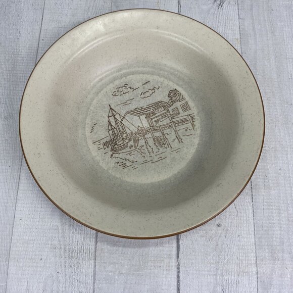 Collection Manoir CXY1 Cabin & Boat Hand Crafted Korea Ceramic Rim Bowls Set 2 - Picture 4 of 13